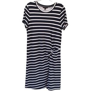 Banana Republic Blue & White Striped Twist Front Nautical Maxi Dress - Sz M Tall